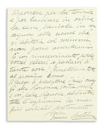 CARUSO, ENRICO. Archive of 47 letters, each Signed, ECaruso, Caruso, Enrico Scatolaruso, Carusetto, Carusotto, Enrico, Bis